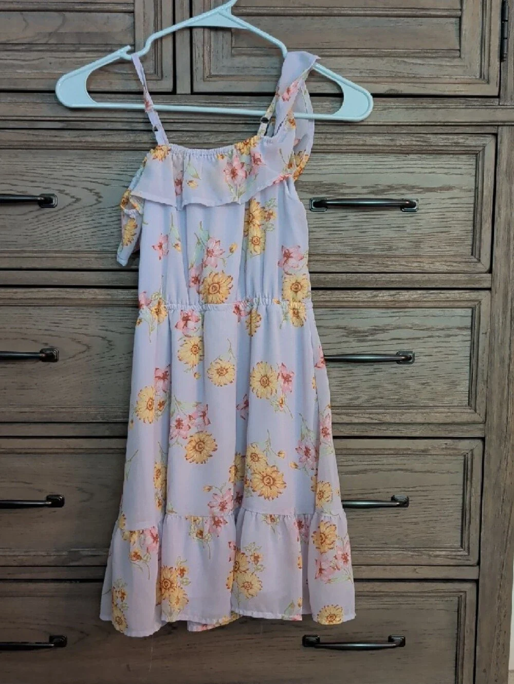 The Children's Place Lavender Floral One-Shoulder Sundress with Yellow Flowers - Picture 2 of 2